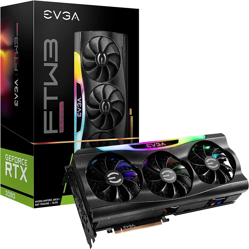 10GB EVGA GeForce RTX 3080 FTW3 Ultra Gaming GDDR6X LHR PCI-E 10G-P5-3897-KL - Image 1 of 1