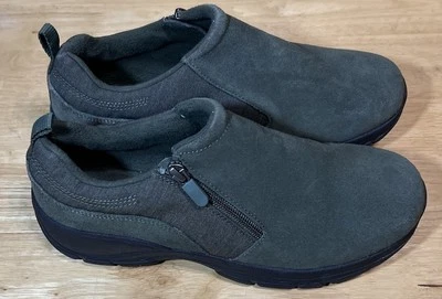 Zapatos Lands End para mujer talla 9W verde oliva oscuro gamuza cierre cremallera zueco punta redonda Foto 1 de 4