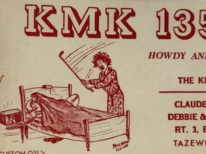 De colección Amateur Radioaficionado CB Postal Kinsers Tazewell, Virginia Buzz Ware Arte - Imagen 1 de 5