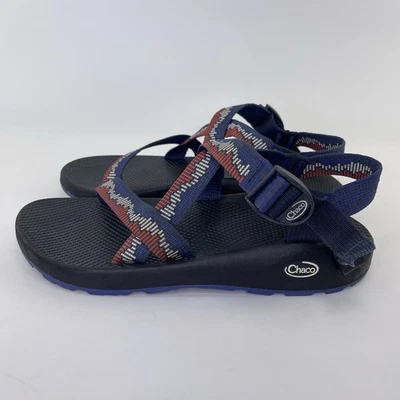 CHACO 男式 Z/1 Z1 经典凉鞋红色白色和蓝色 12 码 — 第 1/4 张图片