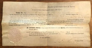 E4708 : 1810 James Madison Signé Deux Fois , Cincinnati, Ohio Land Acte - Picture 1 of 6