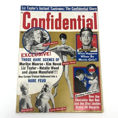 Confidential Magazine October 1962 Marilyn Monroe Natalie Wood Jayne Mansfield  - Image 1 of 4