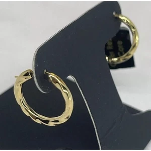 14K Gold über Harz Creolen Strukturiert Atemberaubend Elegant Trendy Chic Mode - Bild 1 von 15