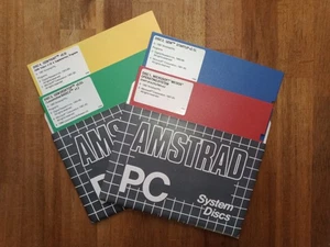 AMSTRAD PC 1512 SYSTEM DOS 3.2, GEM, BASIC 5.25" 5"1/4 DISKETTEN - Bild 1 von 2