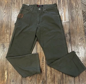 Wrangler Riggs Pants Mens 36x32 Olive Green Ripstop Workwear Utility NWT - Picture 1 of 9