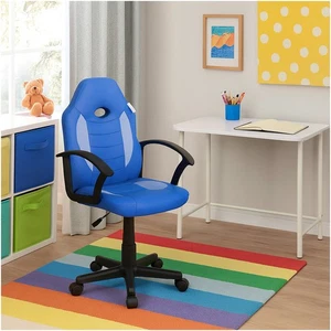 Schreibtischstuhl Junior höhenverstellbar ergonomischer Drehstuhl Blau Drehstuhl - Bild 1 von 4