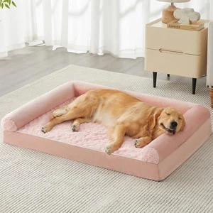 BFPETHOME Hundebetten für große Hunde, Orthopädisches Bett 36"L x 27"B x 6,5"Th, rosa  - Bild 1 von 6