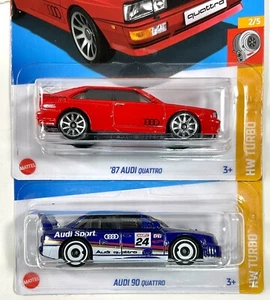 2024 Hot Wheels Audi 87 90 Quattro HW Turbo Red, #144,#102 Blue  1987  Lot of 2 - Picture 1 of 10