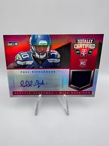Paul Richardson - 2014 Totally Certified #195 Mirror Red Auto /25 Patch SSP RPA - Picture 1 of 4