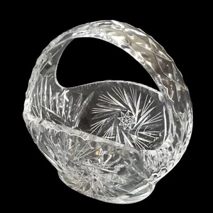 Cesto Cristallo Trasparente Decorativo Decorazione Tavolo Bellissimo Piombo Grazioso Pesante Taglio - Foto 1 di 12