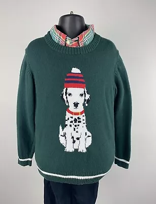 Janie and Jack Boy Pine Grove Green Dalmatian Sweater Boys Size 5 - Image 1 of 4