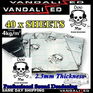 SOUND DEADENING PROOFING VAN CAR BUTYL DEAD MAT METAL FOIL AUDIO PANEL 40 mats - Picture 1 of 6