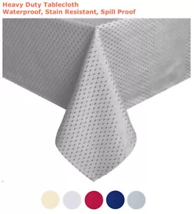 Tektrum 70"X70" Square Waffle Tablecloth-Waterproof/Stain Resistant - Grey - Picture 1 of 6