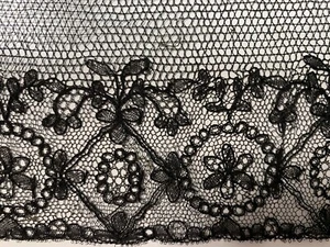 ANTIQUE ALENCON? BORDER TRIM 2 PC 1880-1900S HANDMADE *AS IS* - Picture 1 of 5