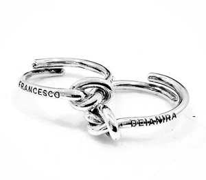 ANELLO NODO D'AMORE PERSONALIZZABILE CON NOME IN ARGENTO 925 DONNA - Foto 1 di 7