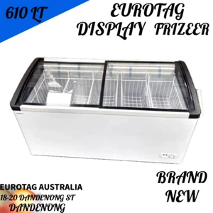 🥶EUROTAG COMMERCIAL DISPLAY CHEST FREEZER 610LT ANGLE TOP/CURVED GLASS RRP$2850 - Picture 1 of 4