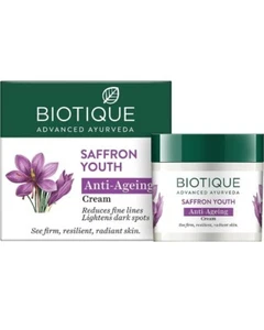 Biotique Saffron Youth Anti-Ageing Cream 50gm- FREE SHIPPING WORLDWIDE - Picture 1 of 3