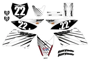 Kawasaki KLX110/L 2010-2021 Complete Graphics Kit - White Lines - by Fast Times - Picture 1 of 3