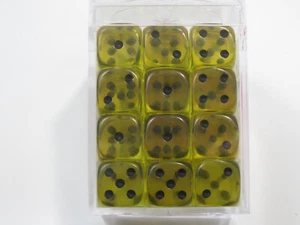 NEW Dice Cube Set of 36 D6 (12mm) - Translucent Yellow - Picture 1 of 2
