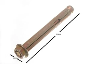 Hülsenanker Überstehbolzen M6 Bolzen M8 Schild 65 mm Länge 2er Pack - Bild 1 von 1