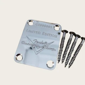 For Fender Strat Tele Electric Guitar Neck Plate Chrome Silver Limited Edition - Picture 1 of 3