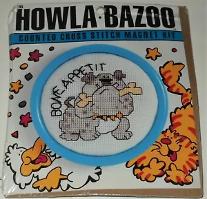 Howla Bazoo Counted Cross Stitch Magnet Kit #150 Bone Appetit NEW - Picture 1 of 2
