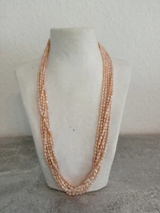 Catena Perle d'Acqua Dolce Jka 6 file con Chiusura Argento 925 - Foto 1 di 4