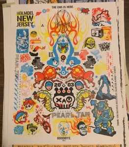 Pearl Jam Poster 2003 Holmdel NJ End is Here Tour Ames Bros Eddie Vedder - MINT - Picture 1 of 2