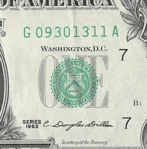 1963 $1 Chicago GA Block One Dollar Bill G09401311A B1 429 - Picture 1 of 11