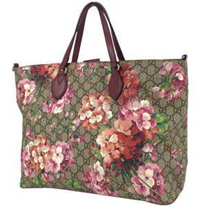 GUCCI GG Blooms Tote Bag 2WAY Shoulder Bag Floral pattern Tote Bag GG Suprem...