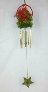 Vtg Christmas Bird Cage Chime Hanging Decoration Metal Chimes Orig Box Hong Kong - Picture 1 of 12