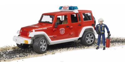 Jeep Fire Engine Wrangler Unlimited Rubicon + Firefighter Bruder Modelo 1/16 1:16 Foto 1 de 4
