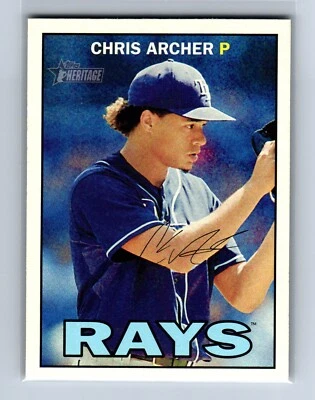 Карта с большим номером Криса Арчера 2016 Topps Heritage SP NO435 короткий тираж кол-во - Изображение 1 из 2
