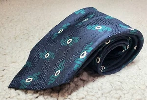 Corbata Giorgio Armani Vintage Corbata Seda Hecha en Italia Azul Abstracta - Imagen 1 de 12