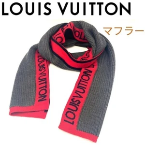 LOUIS VUITTON M71255 Echarpes LV generation Scarf wool gray/Red - Picture 1 of 9