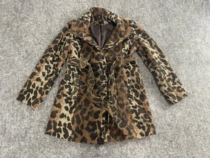 Saks Fifth Avenue Coat Girls XL 13-15 Years Cheetah Leopard Wool Jacket N216 - Picture 1 of 11