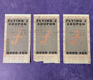 Vtg 1996 Flying J Truck Stop Vouchers - Shower & Drink - 90s Americana Ephemera - Picture 1 of 12