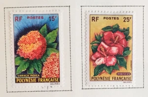 French Polynesia 1962 Flowers Stamp Set #198-97 MH CV $40 FREE Ship after 1st Lo - Picture 1 of 1