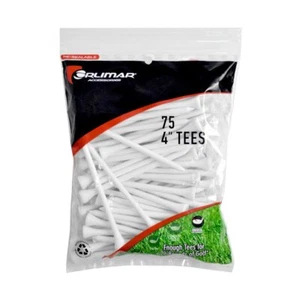 4-Inch Tall Extra Long Wood Driver Golf Tees White 75-Pack - Picture 1 of 1