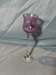 Vintage 6,75" PartyLite Lila Kerzenhalter Glas - Bild 1 von 6