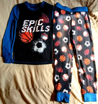 EPIC SKILLS/SPORTS BALLS-CUDDL DUDS BLACK & BLUE SLEEP SET-SIZE 6-NEW WITH TAGS - Image 1 of 4