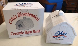 2003 McCOY POTTERY OHIO BICENTENNIAL CERAMIC BARN BANK, ORIGINAL BOX, MINT COND! - Picture 1 of 5