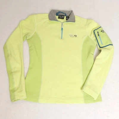 Mountain Hardwear Pullover Womens XS Yellow Fleece Quarter Zip Outdoor Hiking - Image 1 of 4