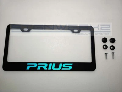 Glowing Prius Holographic Black Stainless license Plate Frame Foto 1 de 2