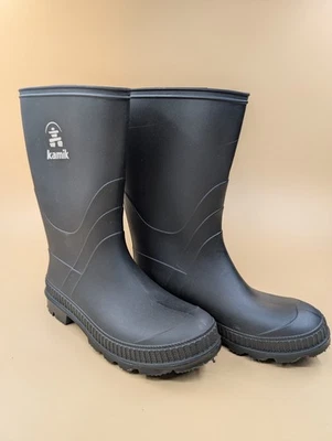 Kamik Stomp Niños Grandes Talla 4 Negro Medio pantorrilla Impermeable Goma Botas de Lluvia Zapatos Foto 1 de 4
