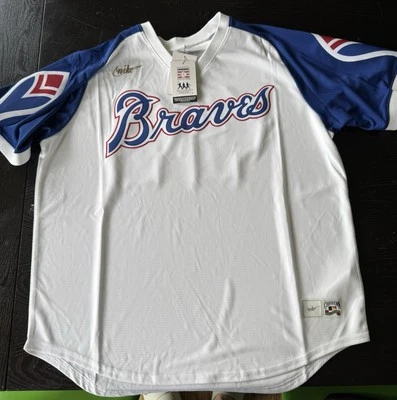 Camiseta deportiva 100 % auténtica Hank Aaron Nike Cooperstown Atlanta Braves talla XL Foto 1 de 4