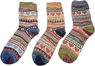 🧦 Vera Tucci Nordic Wool Blend Socks Isle Knit, Warm & Colourful RMD2412-01-05