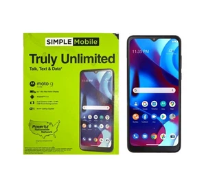 Simple Mobile Motorola Moto G Pure LTE (2021), 6.5"/32GB Blue Prepaid Phone 🆕 - Picture 1 of 6