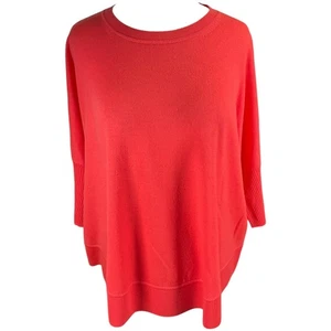 Vintage J.Crew 100% Merino Wool Oversized Sweater Coral Size Small 3/4 sleeve  - Picture 1 of 10