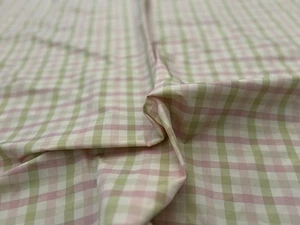 Pastel Pink, Green, Yellow Check Gingham Polyester Fabric- 1 Yard Piece - Picture 1 of 4